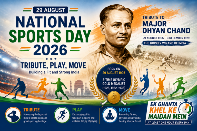 🏅 జాతీయ క్రీడా దినోత్సవం 2026 – ‘Tribute, Play, Move’