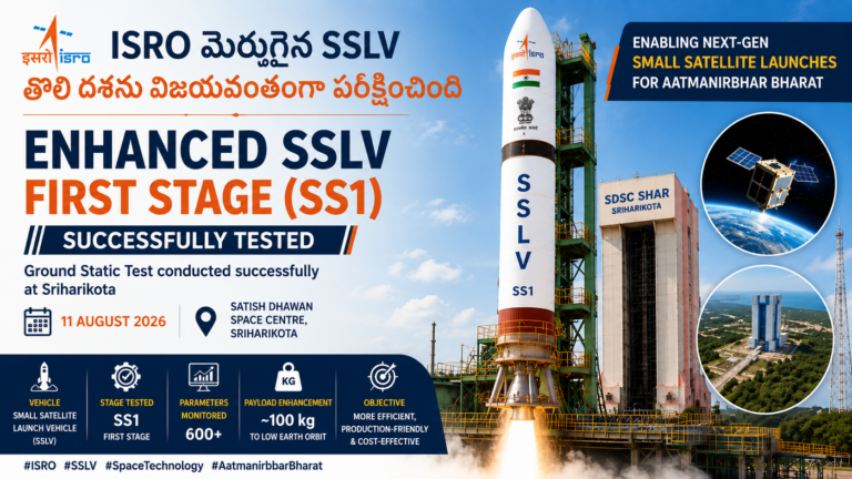 ISRO మెరుగైన SSLV తొలి దశను విజయవంతంగా పరీక్షించింది
